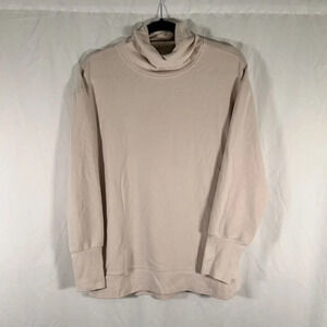 Athleta Sweater Women's Medium Light Pink Turtleneck Long Sleeve Pockets